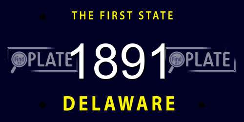 1891 Delaware License Plate
