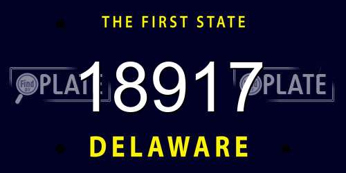 18917 Delaware License Plate