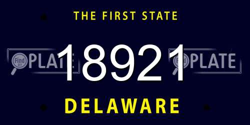 18921 Delaware License Plate