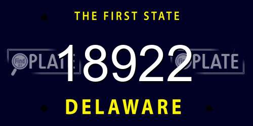 18922 Delaware License Plate