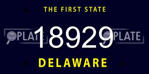 18929 Delaware License Plate