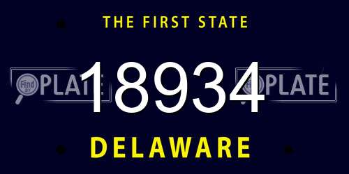 18934 Delaware License Plate