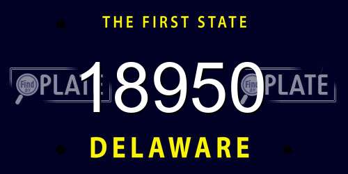 18950 Delaware License Plate