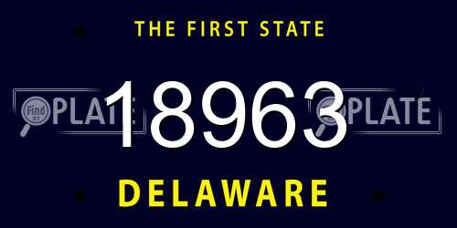 18963 Delaware License Plate