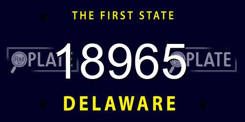 18965 Delaware License Plate