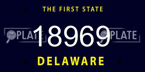 18969 Delaware License Plate