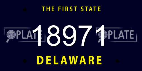 18971 Delaware License Plate