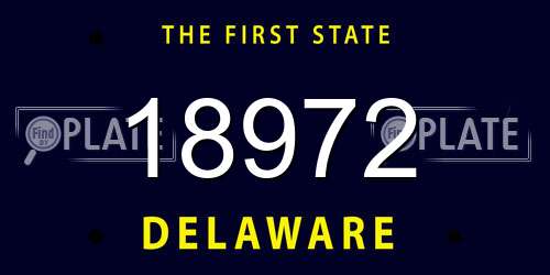 18972 Delaware License Plate