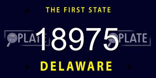18975 Delaware License Plate