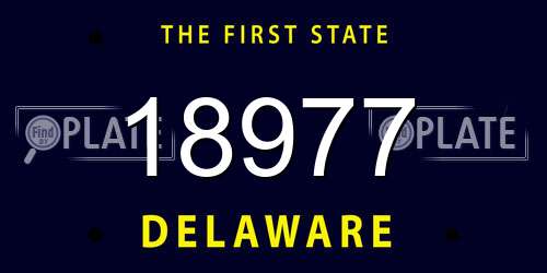 18977 Delaware License Plate