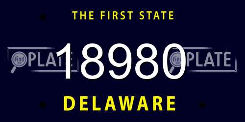 18980 Delaware License Plate