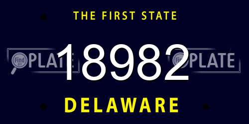 18982 Delaware License Plate
