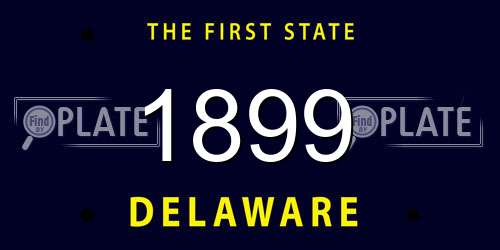 1899 Delaware License Plate