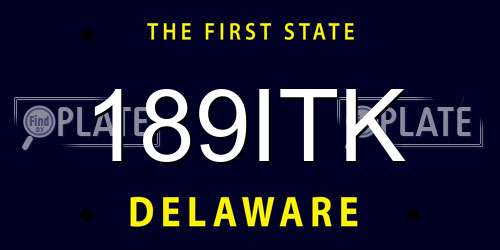 189ITK Delaware License Plate