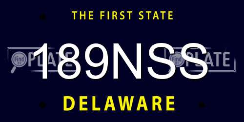 189NSS Delaware License Plate