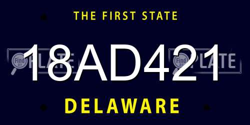 18AD421 Delaware License Plate