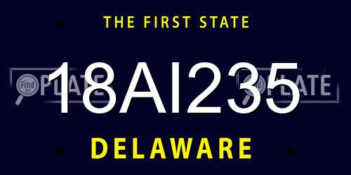 18AI235 Delaware License Plate