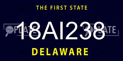 18AI238 Delaware License Plate