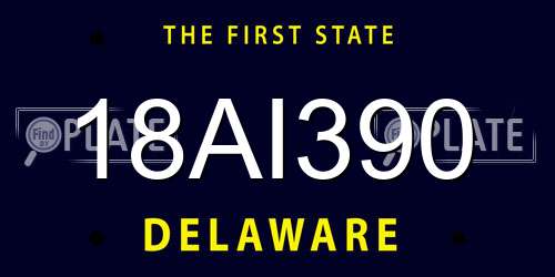 18AI390 Delaware License Plate