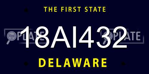 18AI432 Delaware License Plate