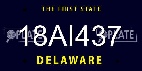 18AI437 Delaware License Plate