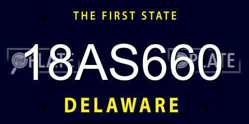18AS660 Delaware License Plate