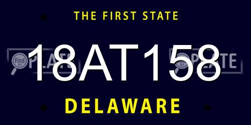 18AT158 Delaware License Plate