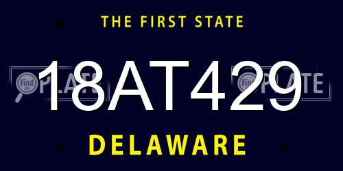18AT429 Delaware License Plate