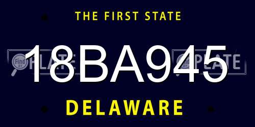 18BA945 Delaware License Plate