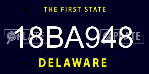 18BA948 Delaware License Plate