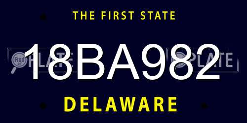 18BA982 Delaware License Plate