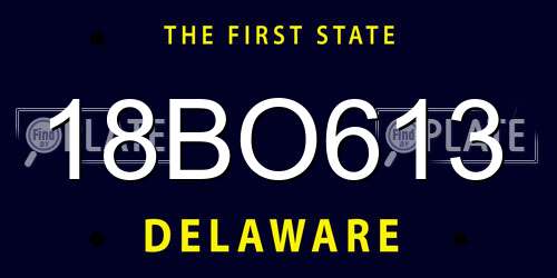 18BO613 Delaware License Plate
