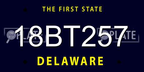 18BT257 Delaware License Plate