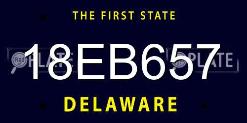 18EB657 Delaware License Plate