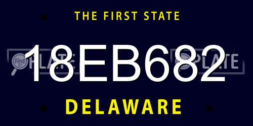18EB682 Delaware License Plate