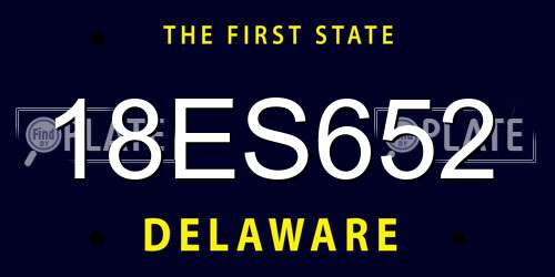 18ES652 Delaware License Plate