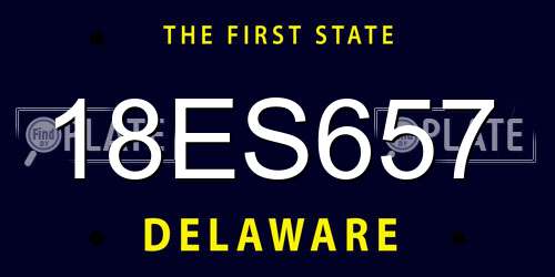 18ES657 Delaware License Plate