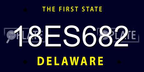 18ES682 Delaware License Plate
