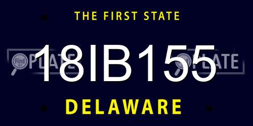 18IB155 Delaware License Plate