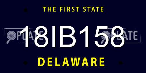 18IB158 Delaware License Plate