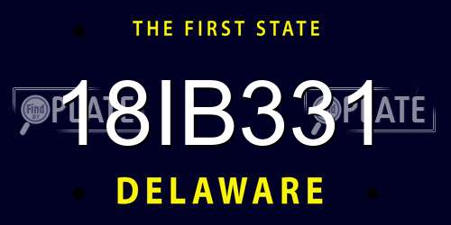 18IB331 Delaware License Plate