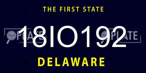 18IO192 Delaware License Plate