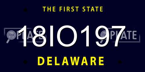 18IO197 Delaware License Plate