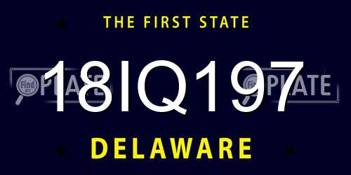18IQ197 Delaware License Plate