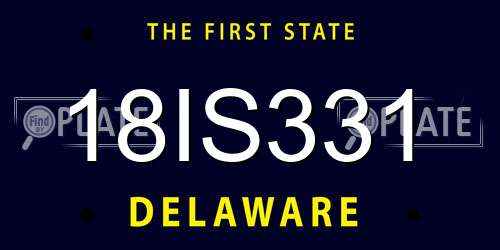 18IS331 Delaware License Plate