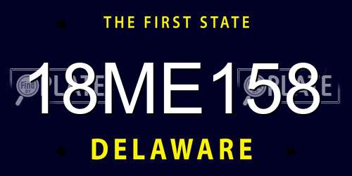 18ME158 Delaware License Plate