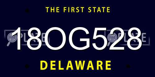 18OG528 Delaware License Plate