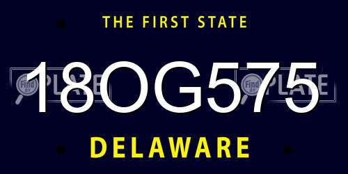 18OG575 Delaware License Plate