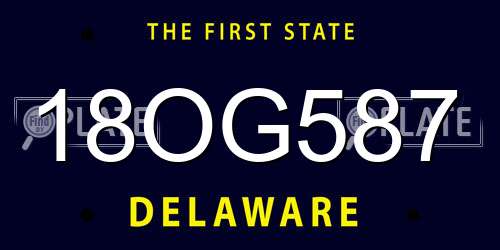 18OG587 Delaware License Plate