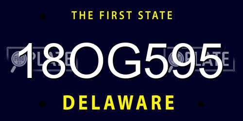 18OG595 Delaware License Plate